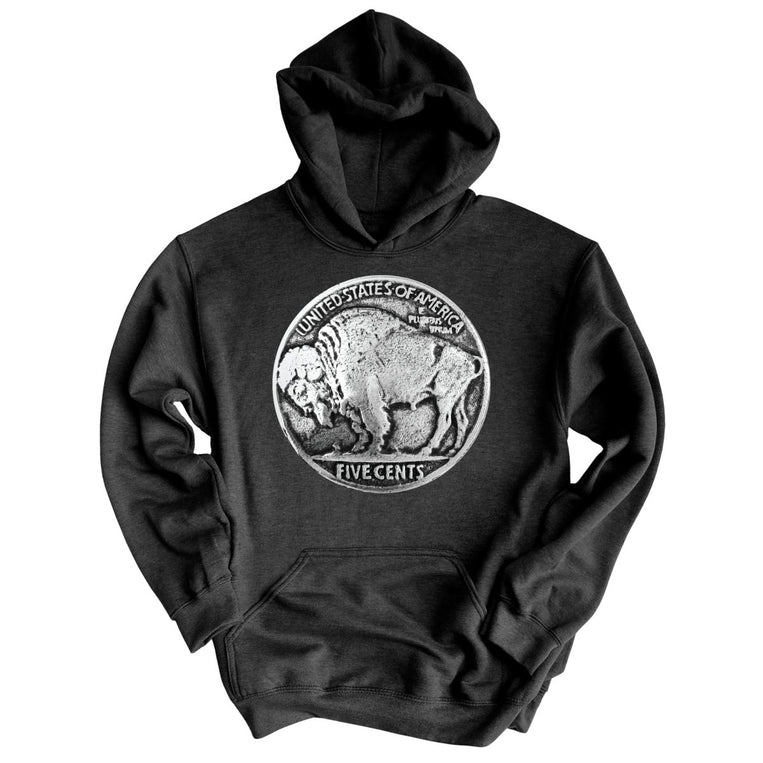 Buffalo Nickel Graphic Hoodie - Charcoal Heather