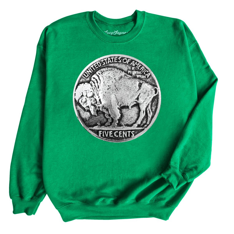 Buffalo Nickel Graphic Sweatshirt - Irish Green