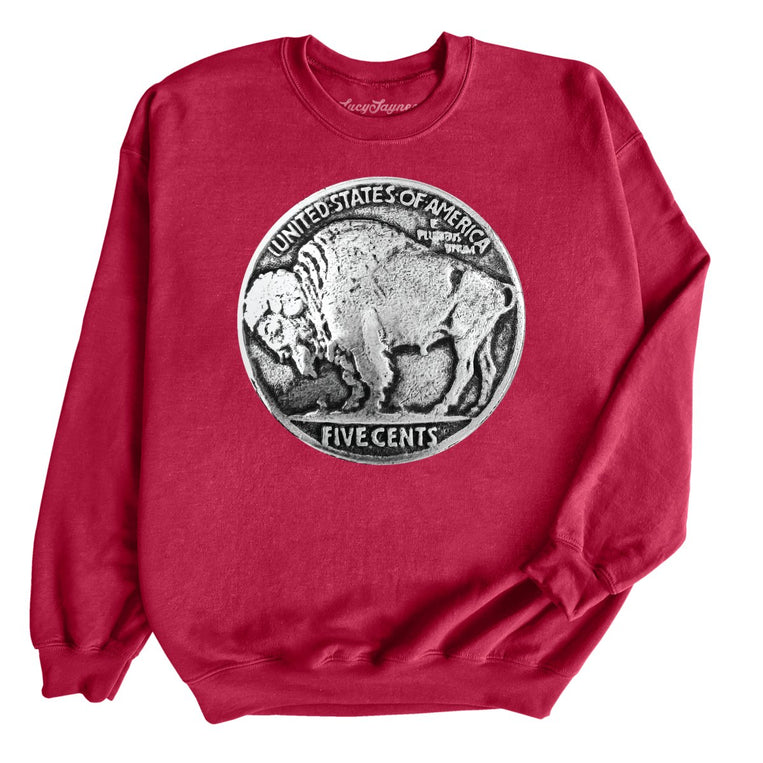 Buffalo Nickel Graphic Sweatshirt - Cardinal Red