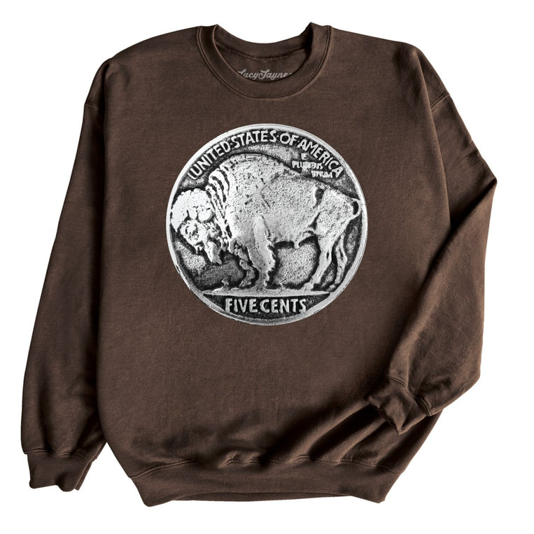 Buffalo Nickel Graphic Sweatshirt - Dark Chocolate