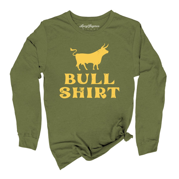 Bull Shirt Graphic Long Sleeve Tee - Olive