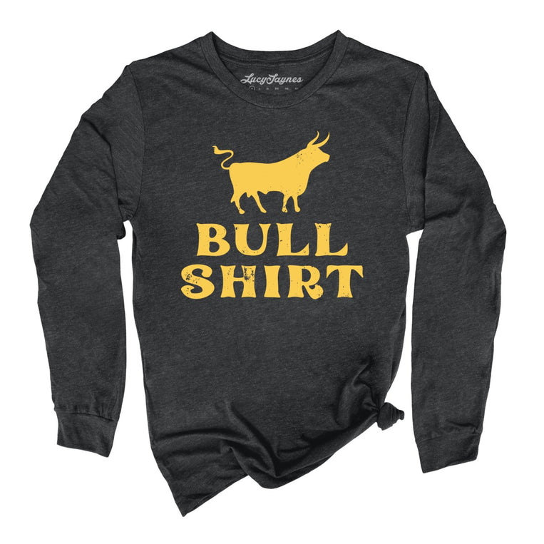 Bull Shirt Graphic Long Sleeve Tee - Dark Grey Heather