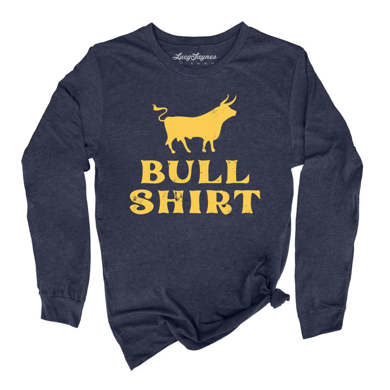 Bull Shirt Graphic Long Sleeve Tee - Heather Navy
