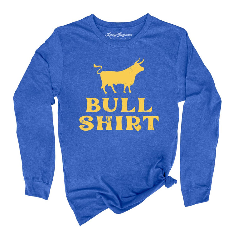 Bull Shirt Graphic Long Sleeve Tee - Heather True Royal