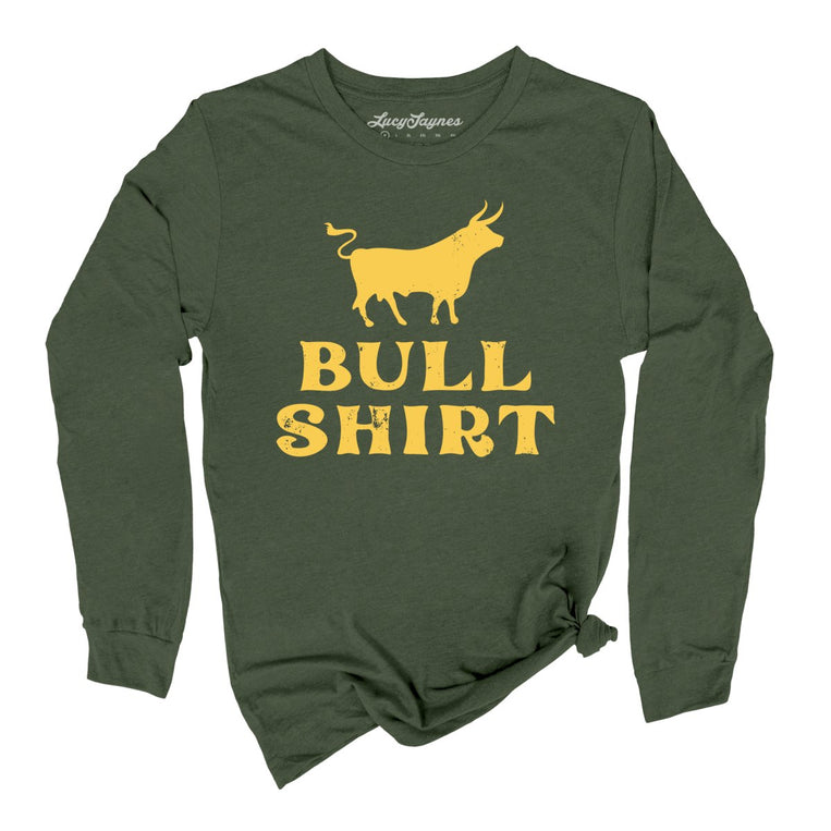 Bull Shirt Graphic Long Sleeve Tee - Military Green