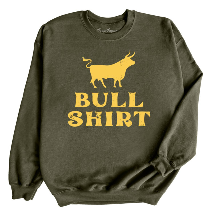 Bull Shirt Graphic Sweatshirt - Military Green