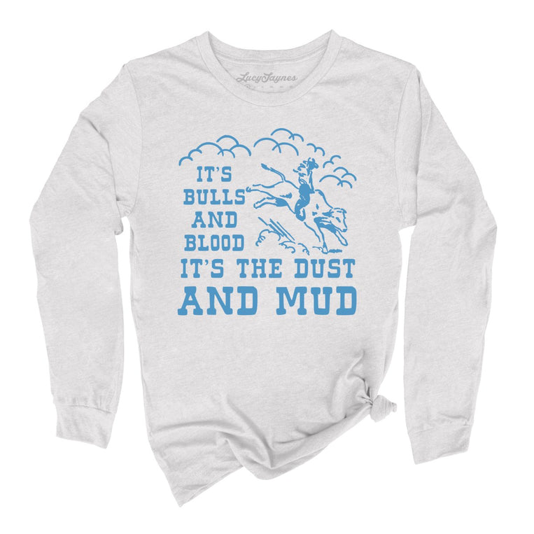 Bulls And Blood Graphic Long Sleeve Tee - Ash