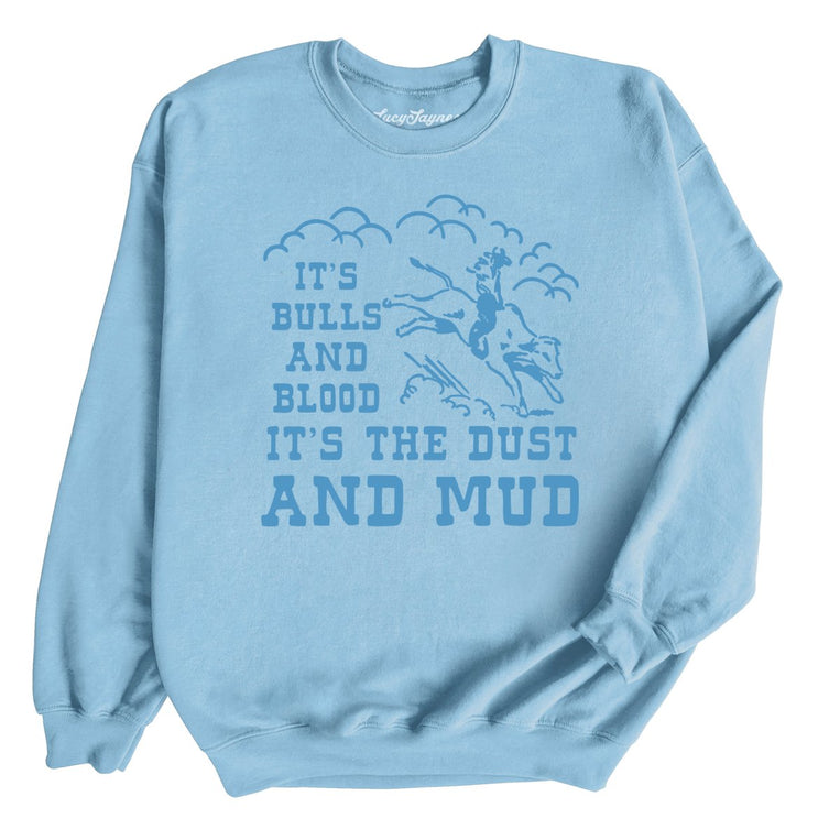 Bulls And Blood Graphic Sweatshirt - Light Blue