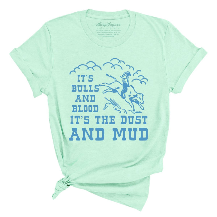Bulls And Blood Graphic Tee - Heather Mint