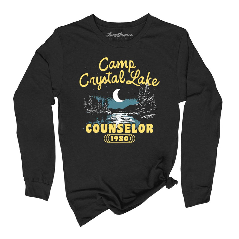 Camp Crystal Lake Counselor Graphic Long Sleeve Tee - Black