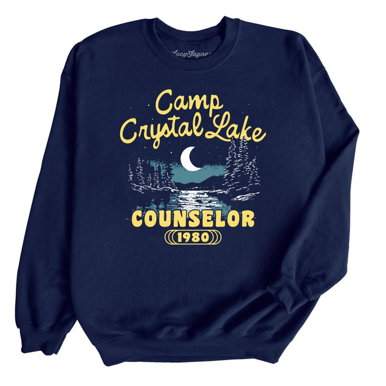 Camp Crystal Lake Counselor Graphic Sweatshirt - Navy