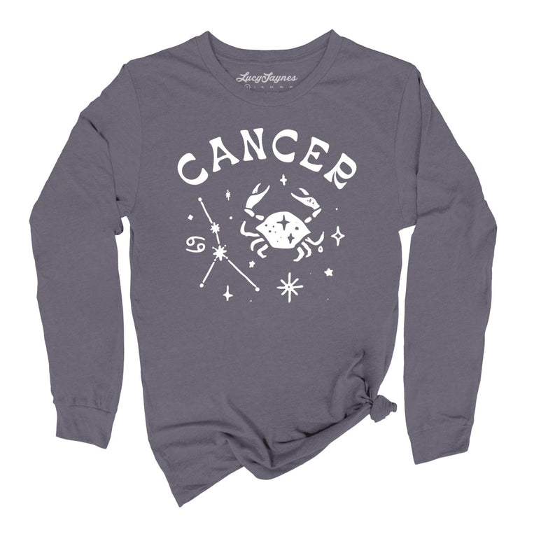 Cancer Graphic Long Sleeve Tee - Storm