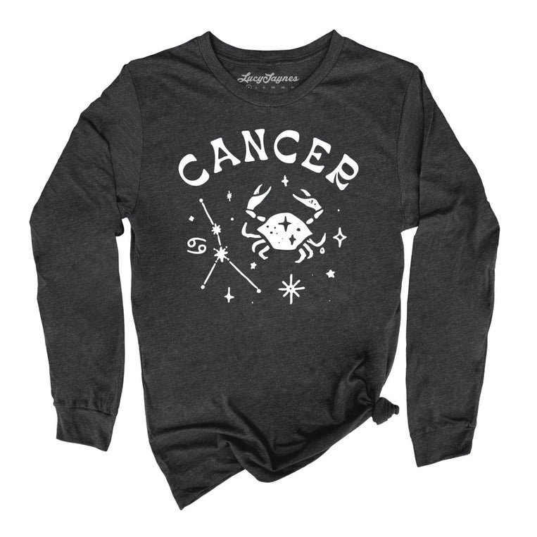 Cancer Graphic Long Sleeve Tee - Dark Grey Heather
