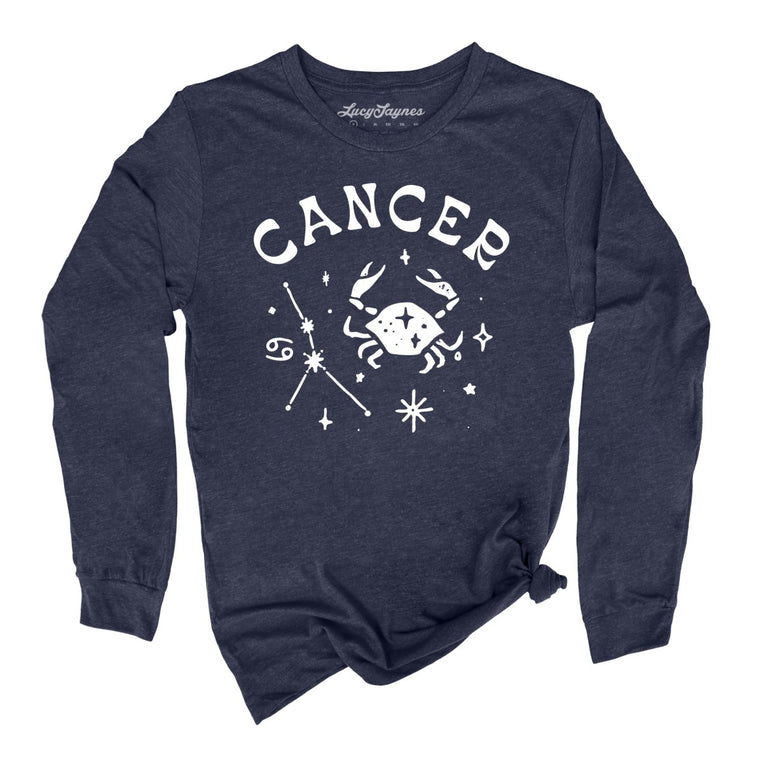 Cancer Graphic Long Sleeve Tee - Heather Navy