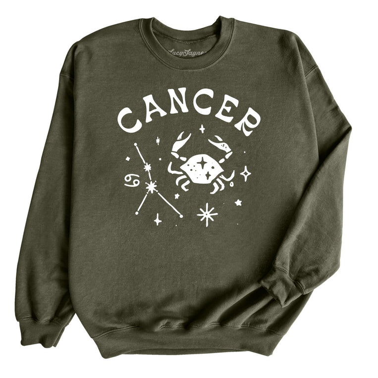 Cancer Graphic Sweatshirt - Military Green