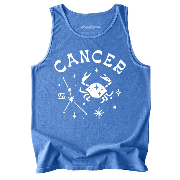 Cancer Comfort Colors Graphic Tank Top - Flo Blue