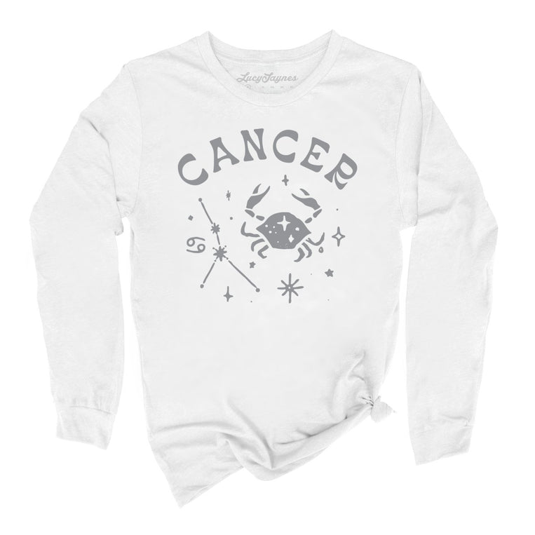 Cancer Graphic Long Sleeve Tee - White