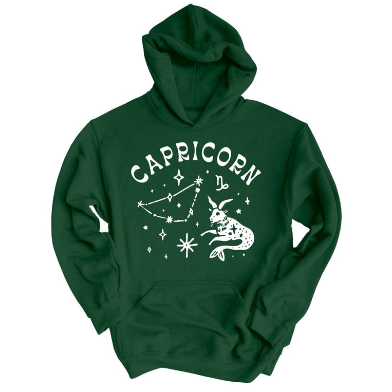 Capricorn Graphic Hoodie - Forest Green