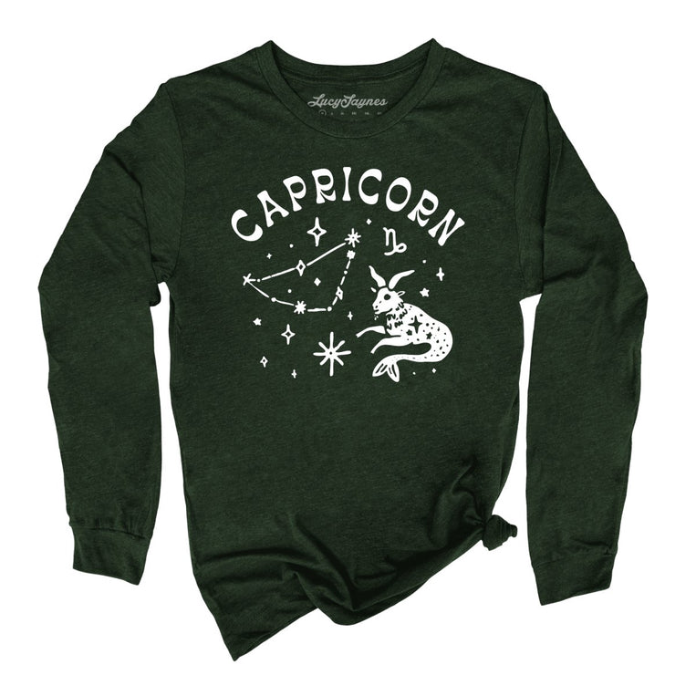 Capricorn Graphic Long Sleeve Tee - Heather Forest