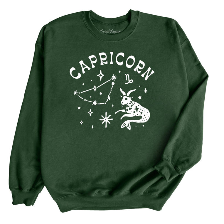 Capricorn Graphic Sweatshirt - Forest Green