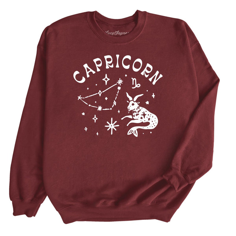Capricorn Graphic Sweatshirt - Maroon
