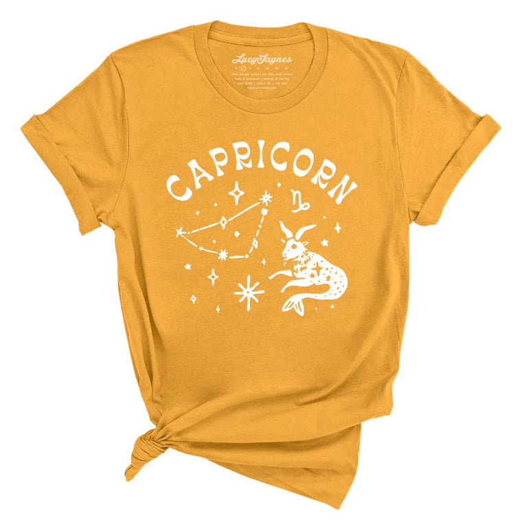 Capricorn Graphic Tee - Mustard