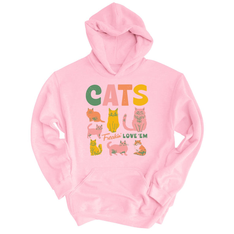 Cats Freakin' Love 'Em Graphic Hoodie - Light Pink
