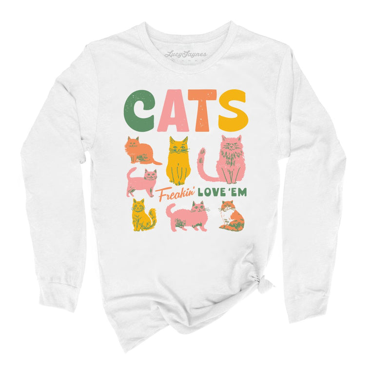 Cats Freakin' Love 'Em Graphic Long Sleeve Tee