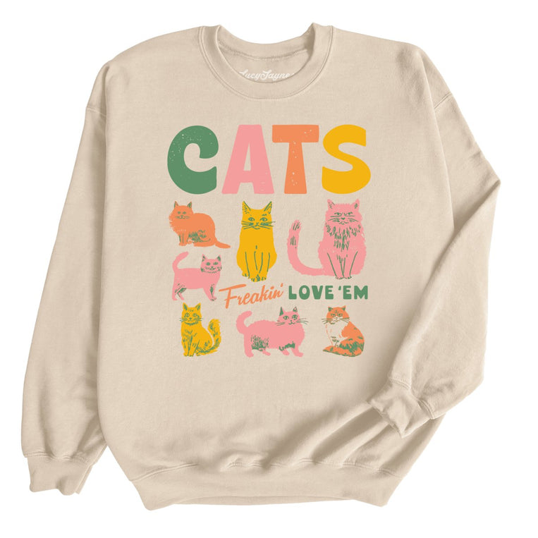 Cats Freakin' Love 'Em Graphic Sweatshirt