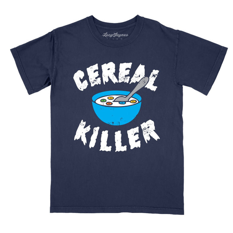 Cereal Killer Comfort Colors Graphic Tee - True Navy