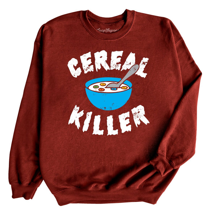 Cereal Killer Graphic Sweatshirt - Garnet