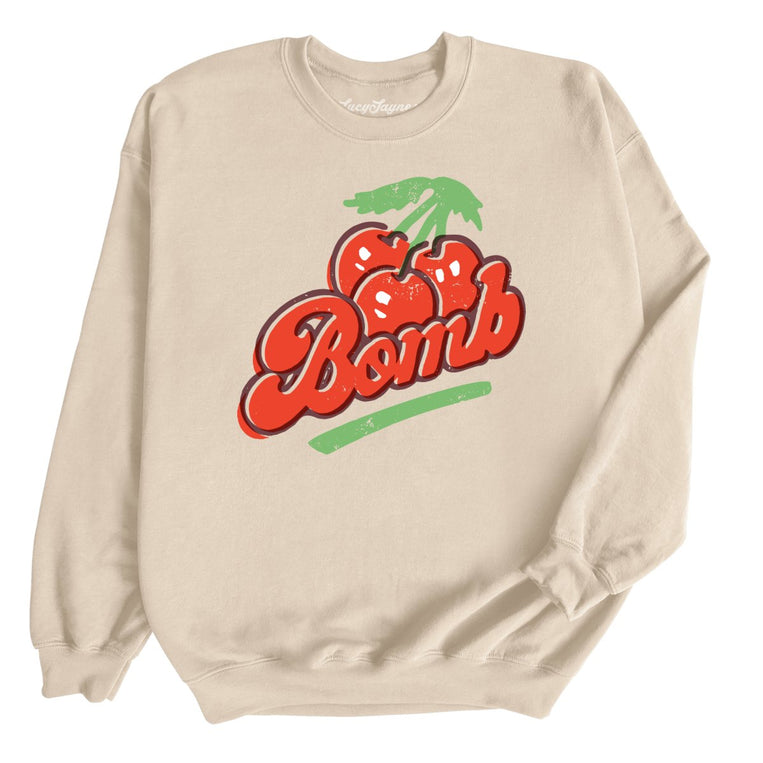 Cherry Bomb Graphic Sweatshirt - Sand
