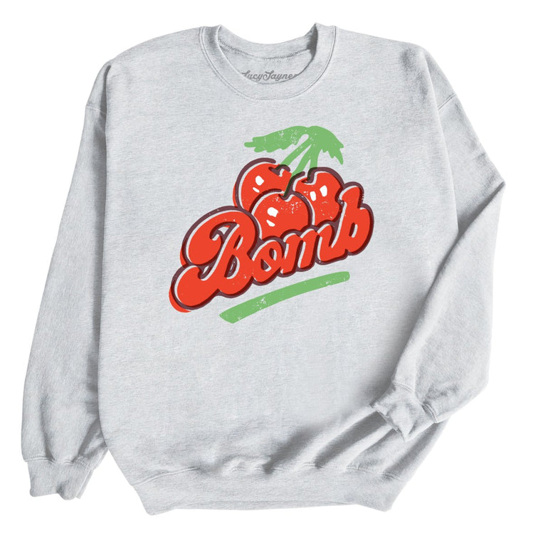 Cherry Bomb Graphic Sweatshirt - Ash