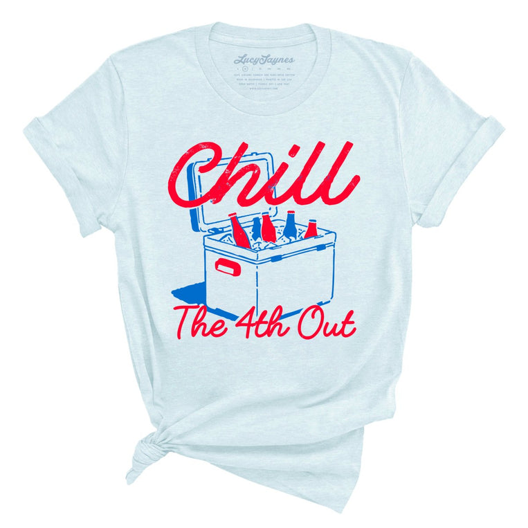 Chill The 4th Out Graphic Tee - Heather Ice Blue