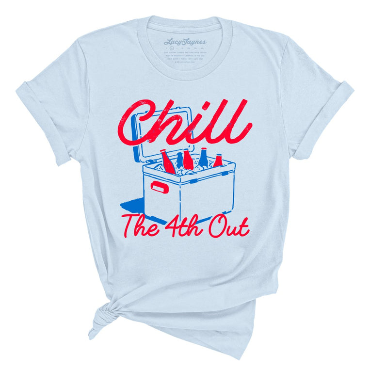 Chill The 4th Out Graphic Tee - Light Blue