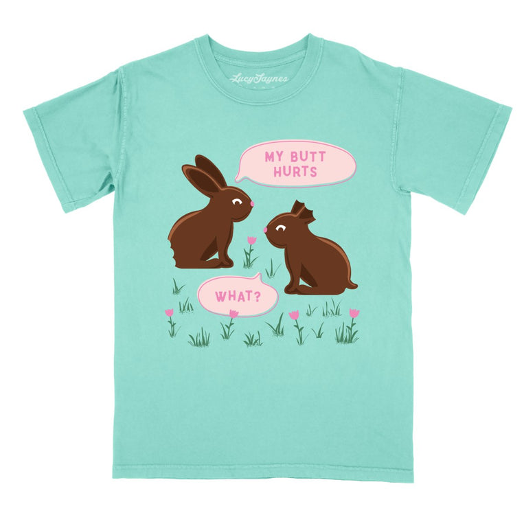 Chocolate Bunnies Comfort Colors Graphic Tee - Chalky Mint