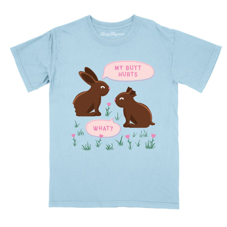 Chocolate Bunnies Comfort Colors Graphic Tee - Chambray