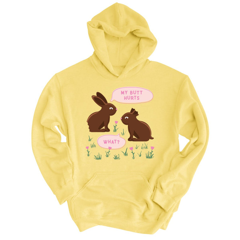 Chocolate Bunnies Graphic Hoodie - Light Yellow