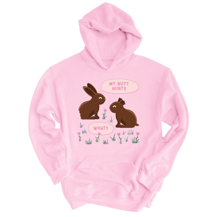 Chocolate Bunnies Graphic Hoodie - Light Pink