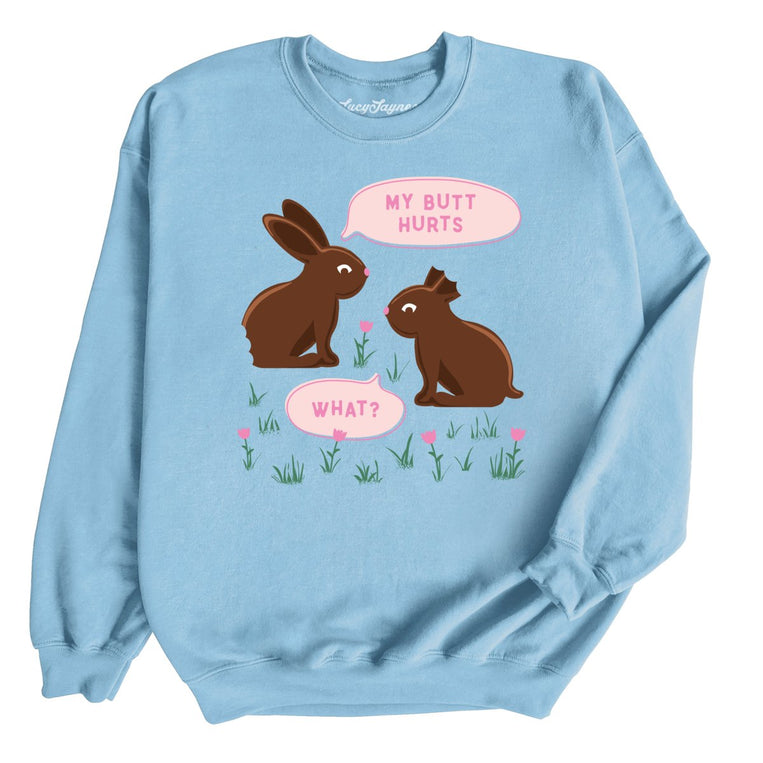 Chocolate Bunnies Graphic Sweatshirt - Light Blue