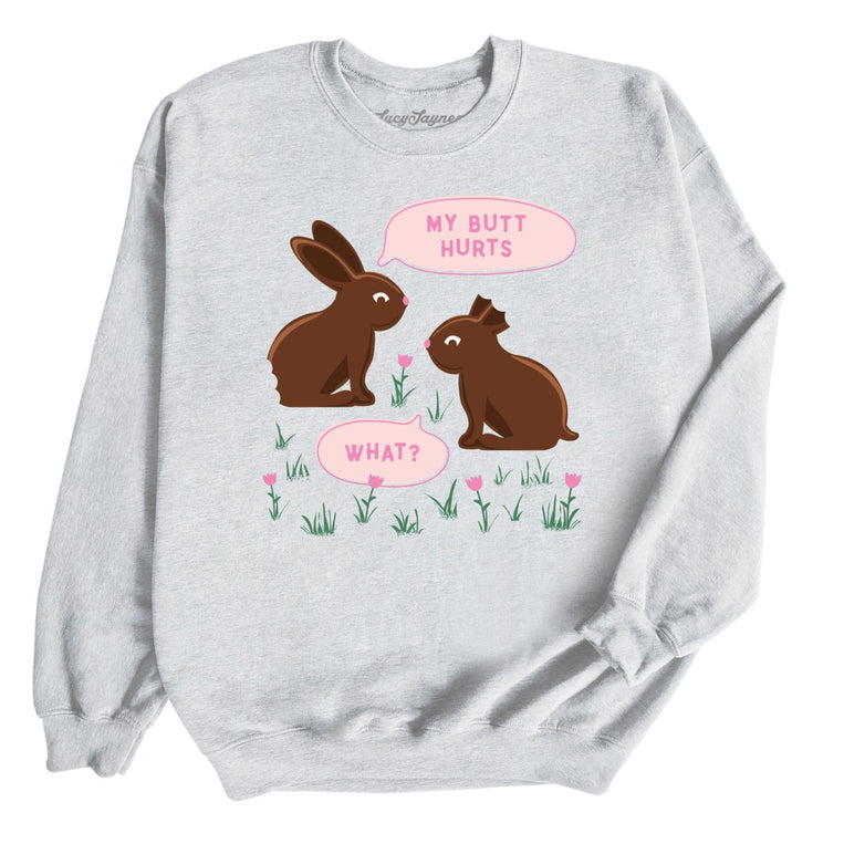 Chocolate Bunnies Graphic Sweatshirt - Ash
