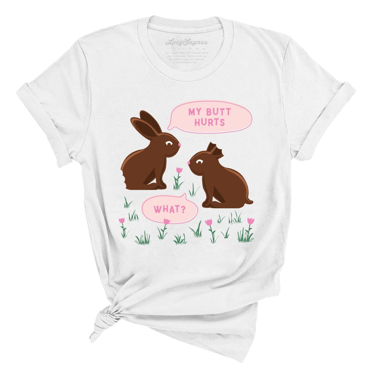 Chocolate Bunnies Graphic Tee - White