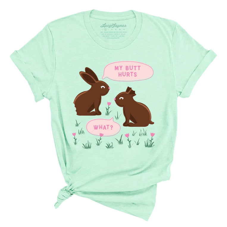 Chocolate Bunnies Graphic Tee - Heather Mint