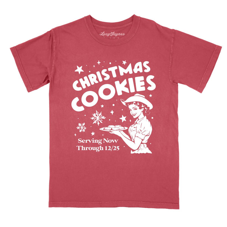 Christmas Cookies Comfort Colors Graphic Tee - Crimson