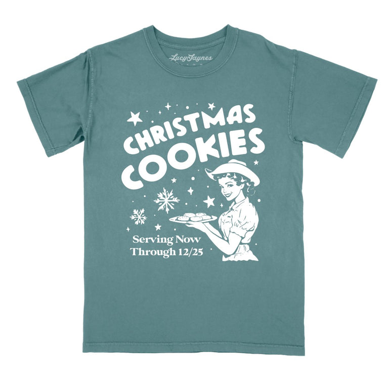 Christmas Cookies Comfort Colors Graphic Tee - Blue Spruce