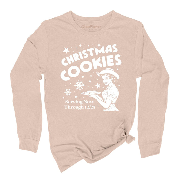 Christmas Cookies Graphic Long Sleeve Tee - Sand Dune