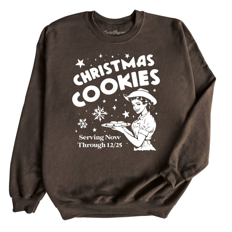 Christmas Cookies Graphic Sweatshirt - Dark Chocolate