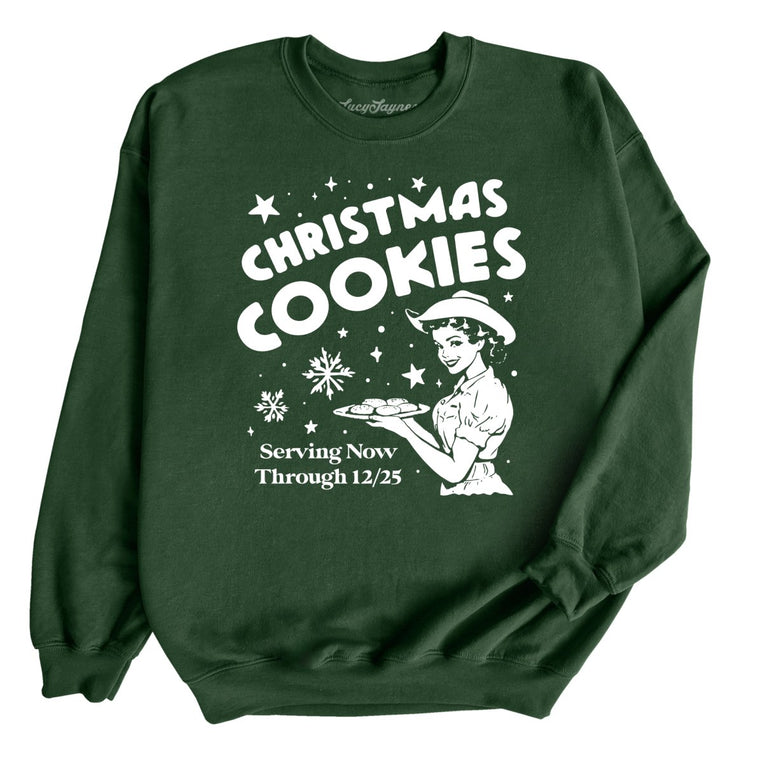 Christmas Cookies Graphic Sweatshirt - Forest Green