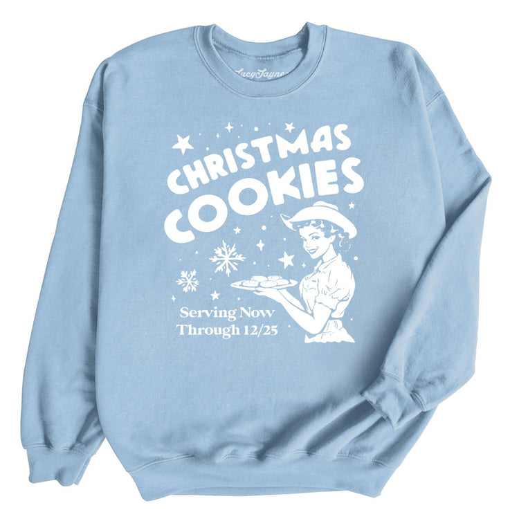Christmas Cookies Graphic Sweatshirt - Light Blue