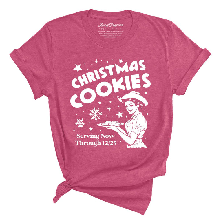 Christmas Cookies Graphic Tee - Heather Raspberry